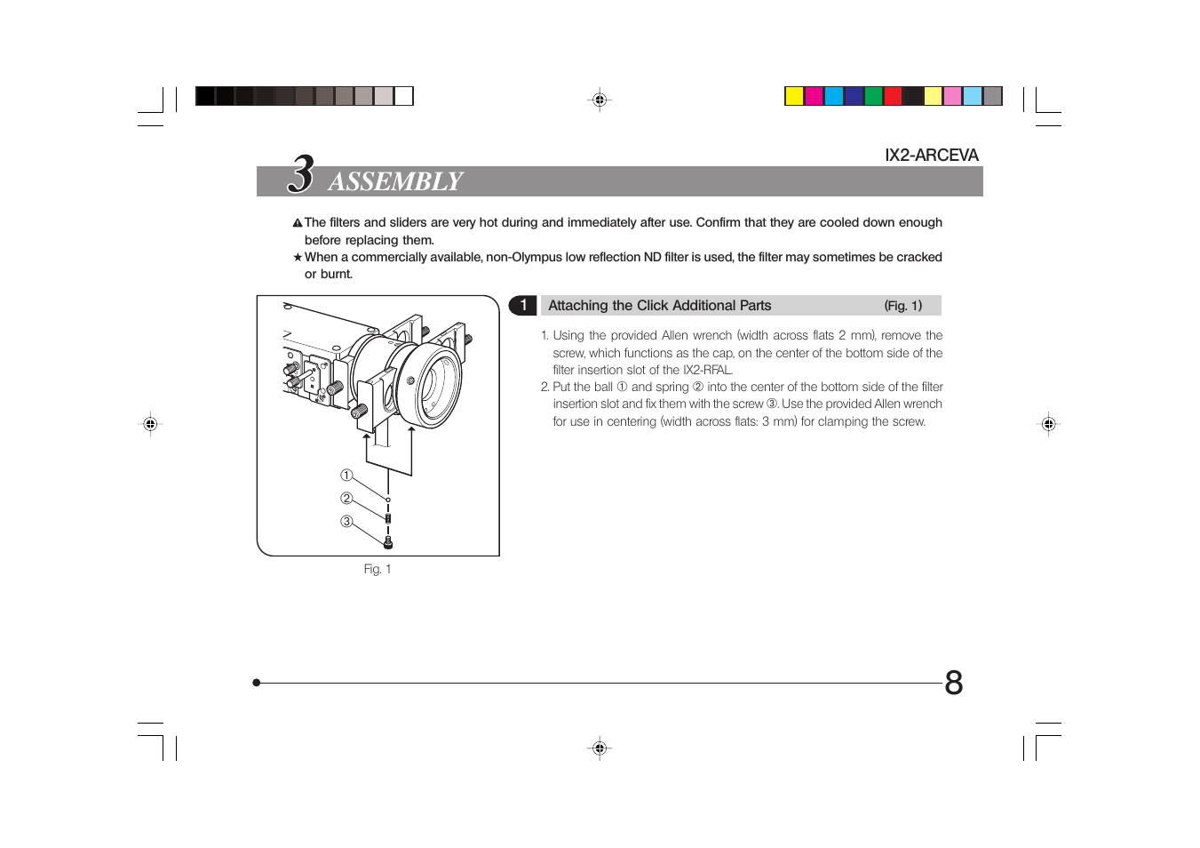 Assembly | Olympus IX2-ARCEVA User Manual | Page 11 / 20