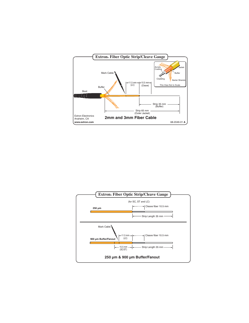 Extron Electronics Fiber Optic Strip_Cleave Gauge User Manual | 2 pages