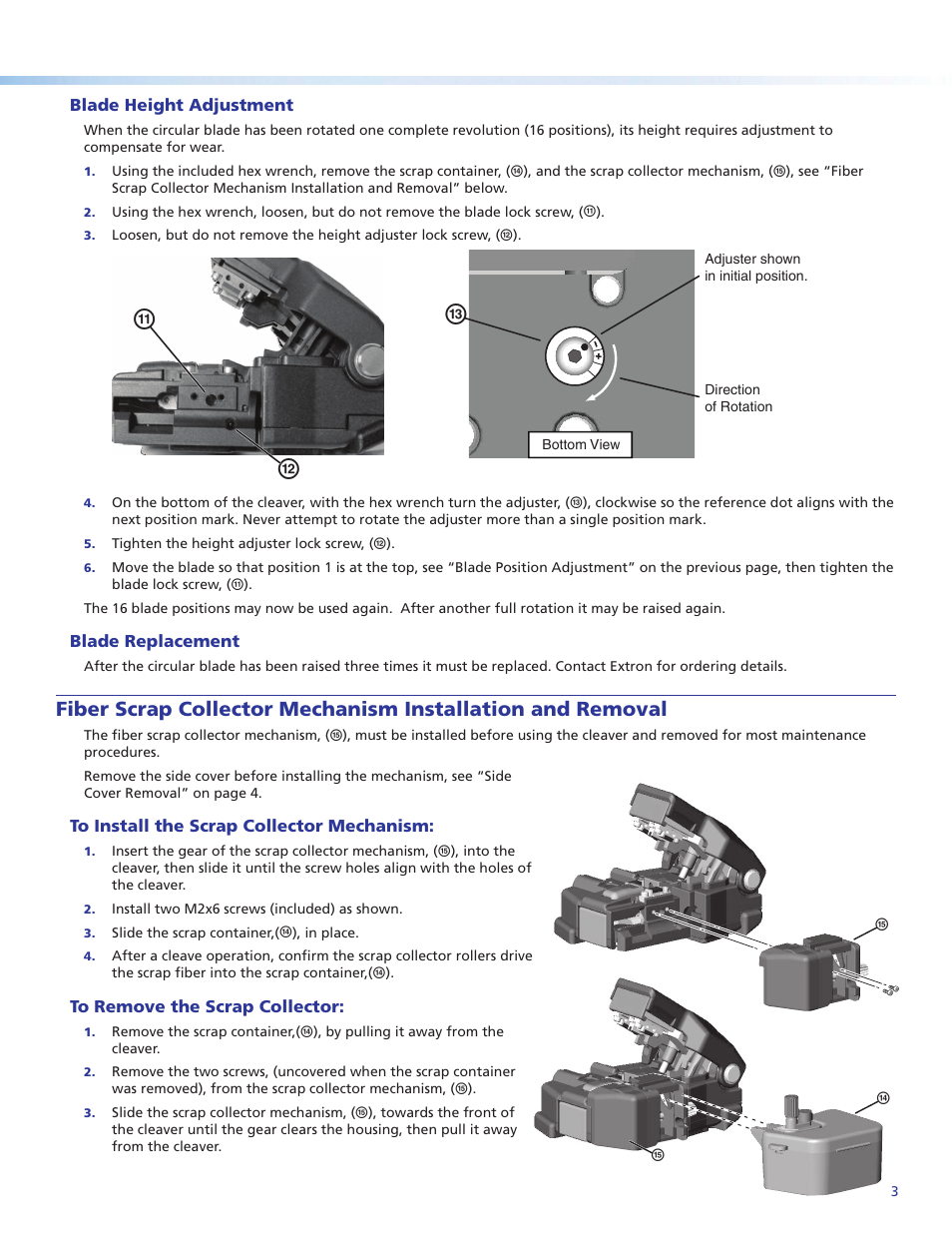 Ml k | Extron Electronics Fiber Optic Cleaver User Manual | Page 3 / 4