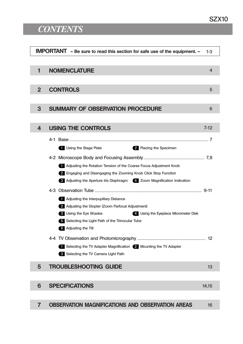Olympus SZX10 User Manual | Page 3 / 36