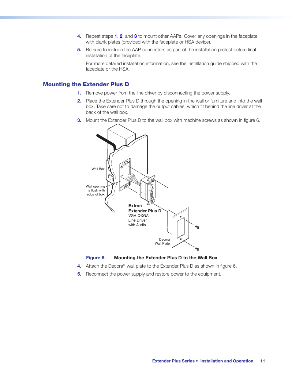 Mounting the extender plus d | Extron Electronics Extender Plus Series User Guide User Manual | Page 17 / 23