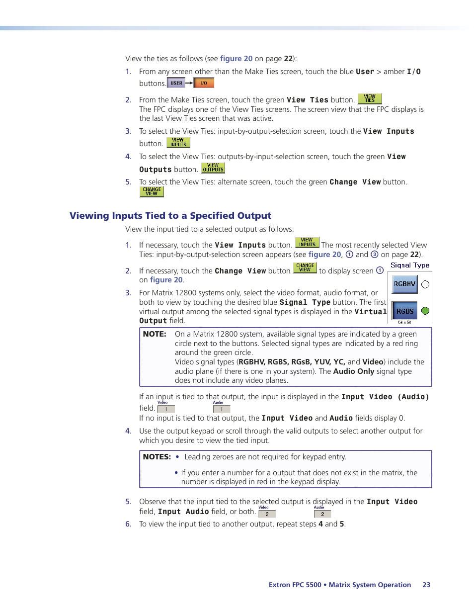 Viewing inputs tied to a specified output | Extron Electronics FPC 5500 User Manual | Page 29 / 59