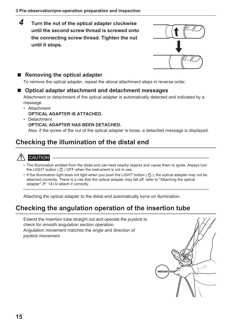 Checking the illumination of the distal end | Olympus IPLEX UltraLite User Manual | Page 19 / 48