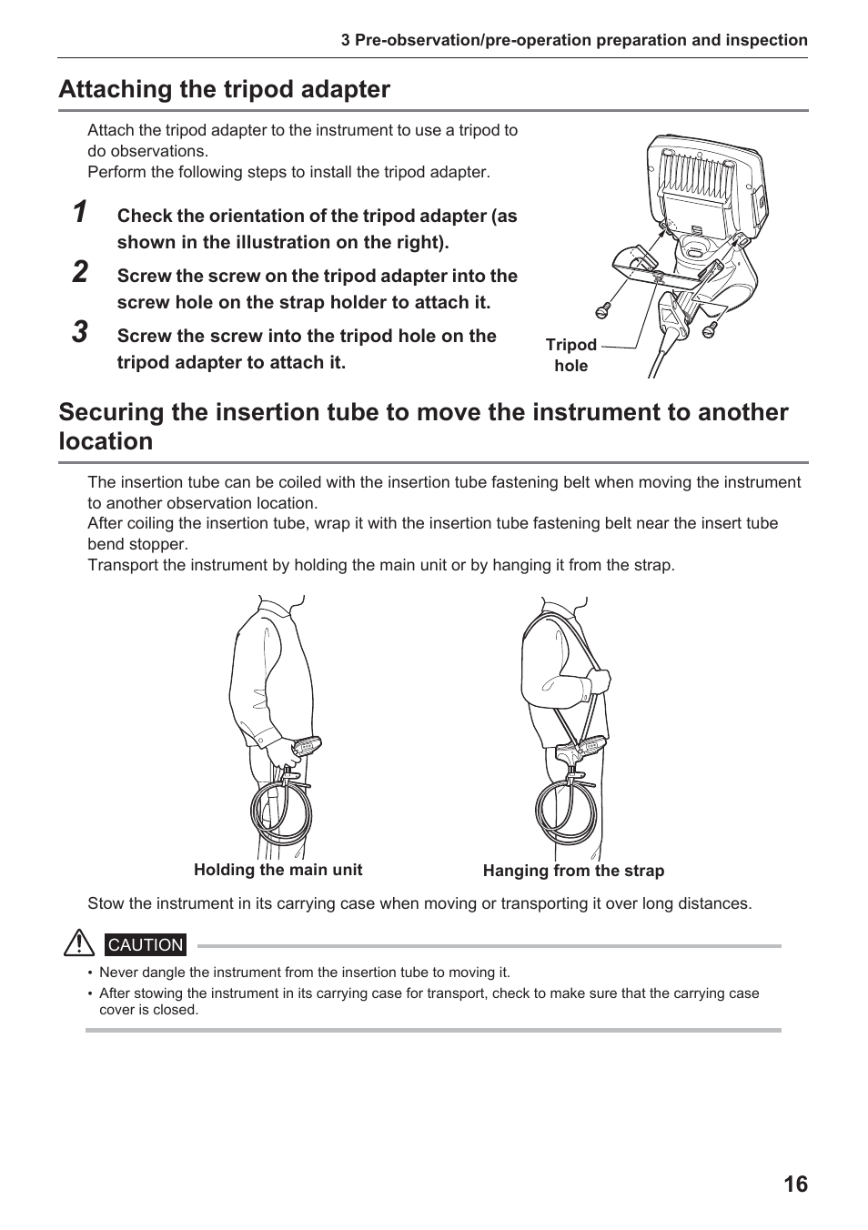 Attaching the tripod adapter | Olympus IPLEX UltraLite User Manual | Page 20 / 48