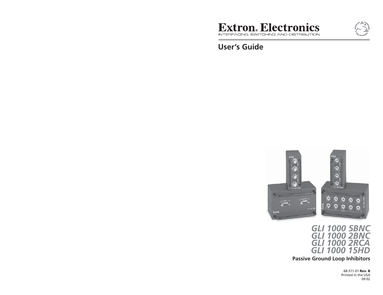 Extron Electronics GLI 1000 15HD User Manual | 5 pages