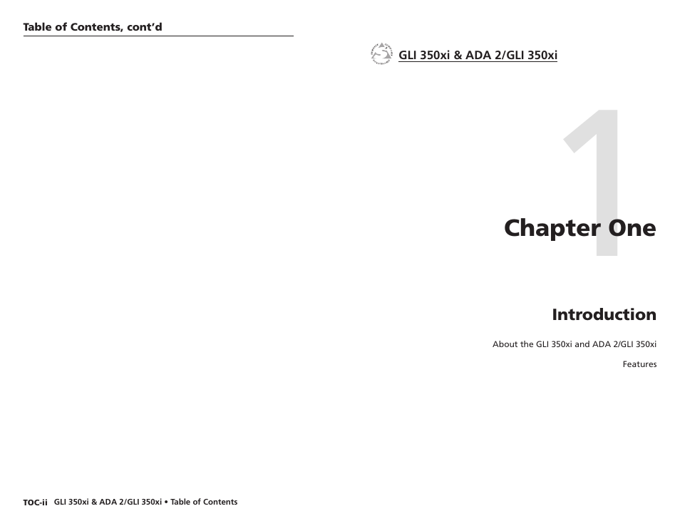 Chapter one, Introduction | Extron Electronics ADA 2_GLI 350xi User Manual | Page 5 / 15
