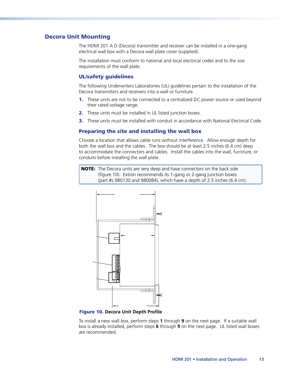 Decora unit mounting | Extron Electronics HDMI 201 User Manual | Page 17 / 40