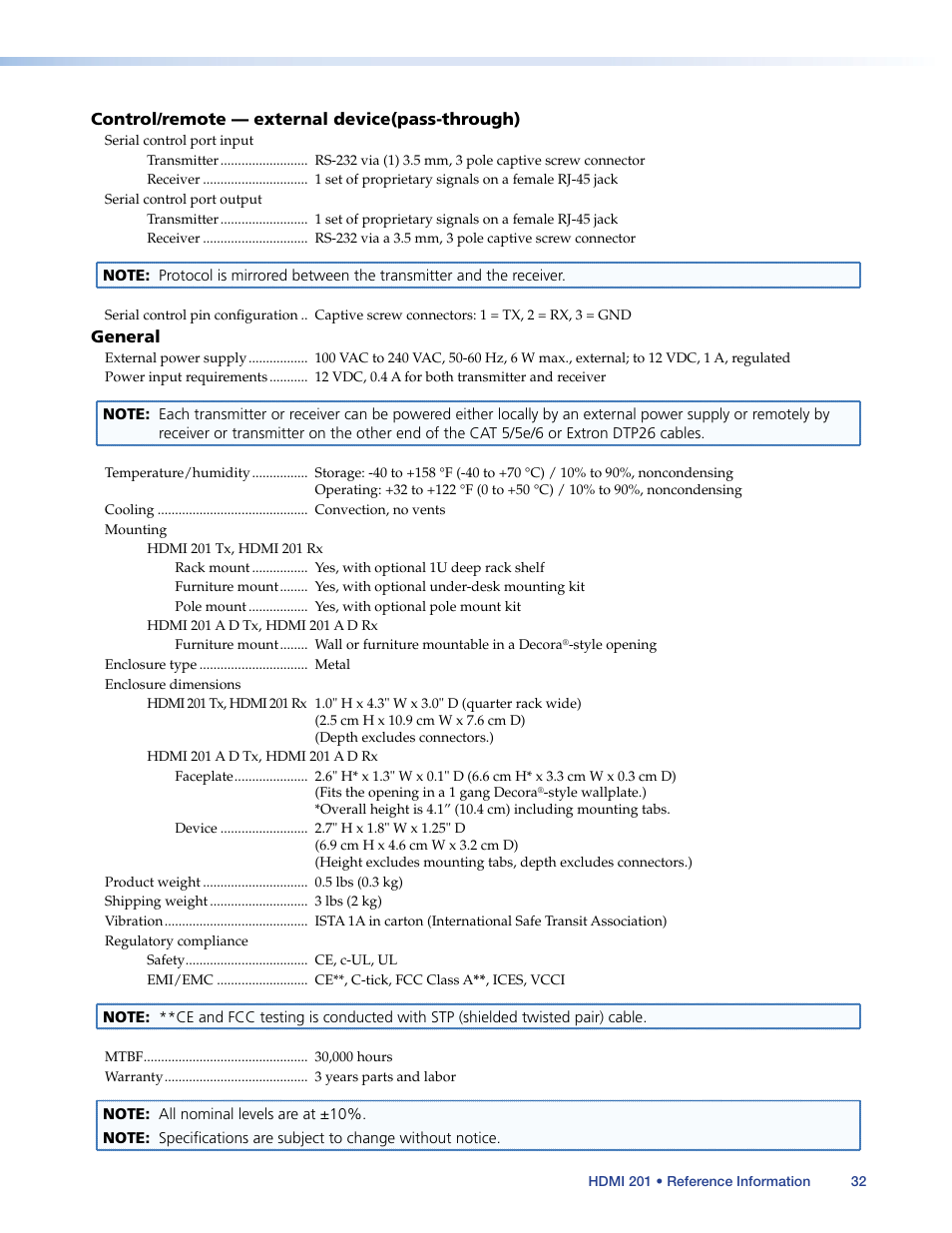 Extron Electronics HDMI 201 User Manual | Page 36 / 40