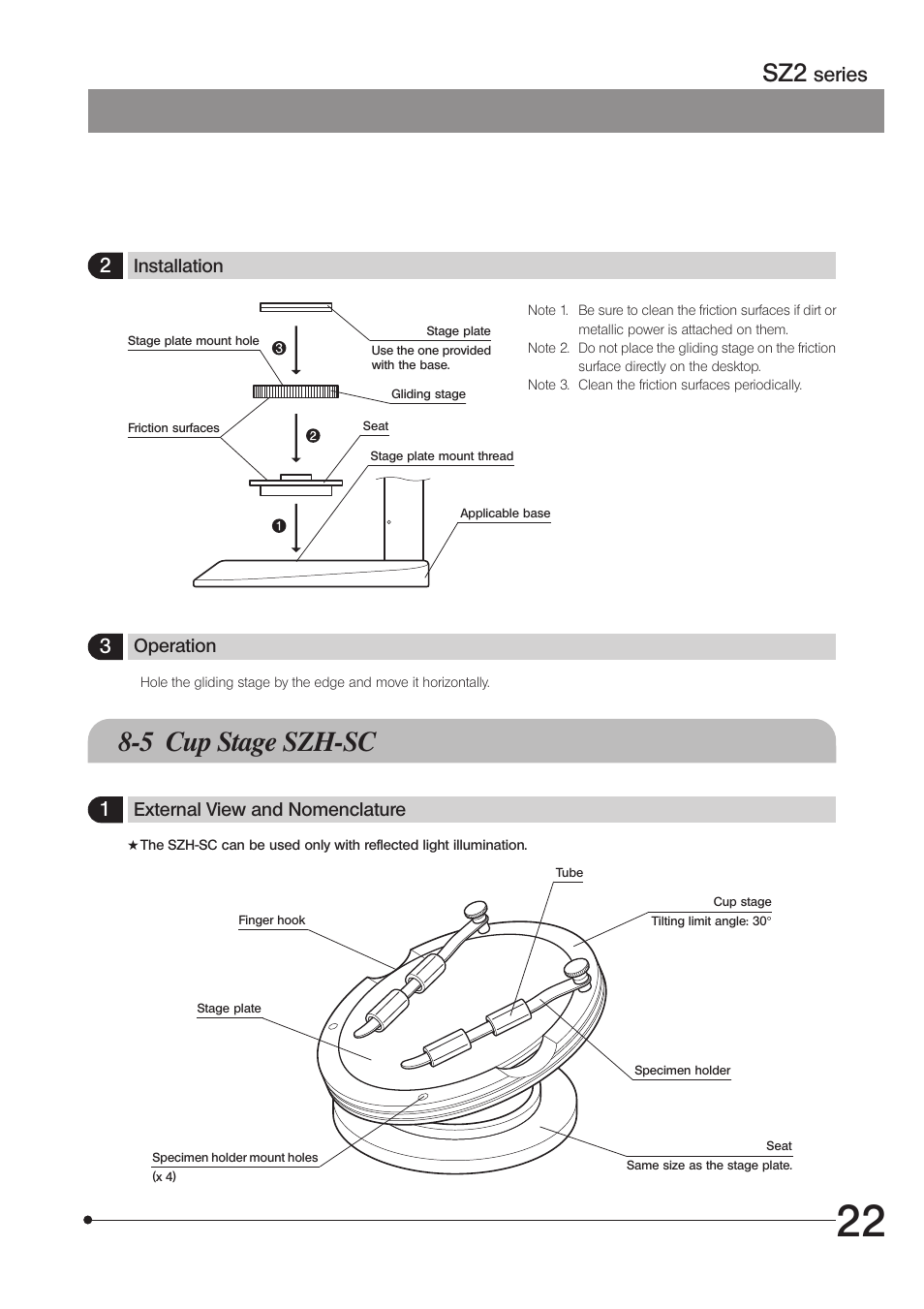 5 cup stage szh-sc, Series | Olympus SZ61 User Manual | Page 25 / 28