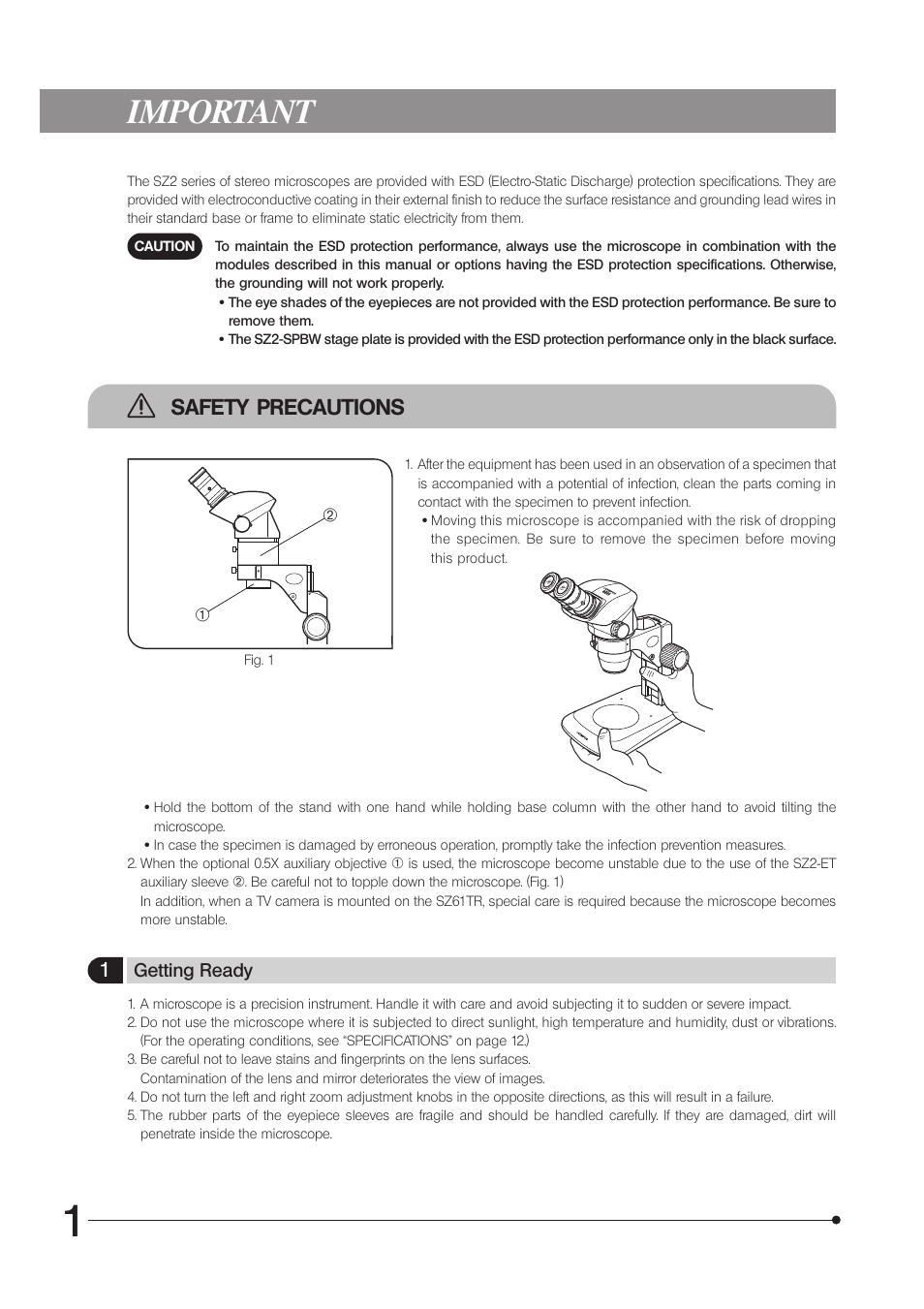 Ax6611_inst_1, Important, Safety precautions | Olympus SZ61 User Manual | Page 4 / 28