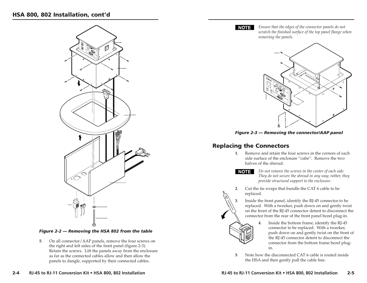 Replacing the connectors | Extron Electronics RJ-11 User Manual | Page 11 / 13