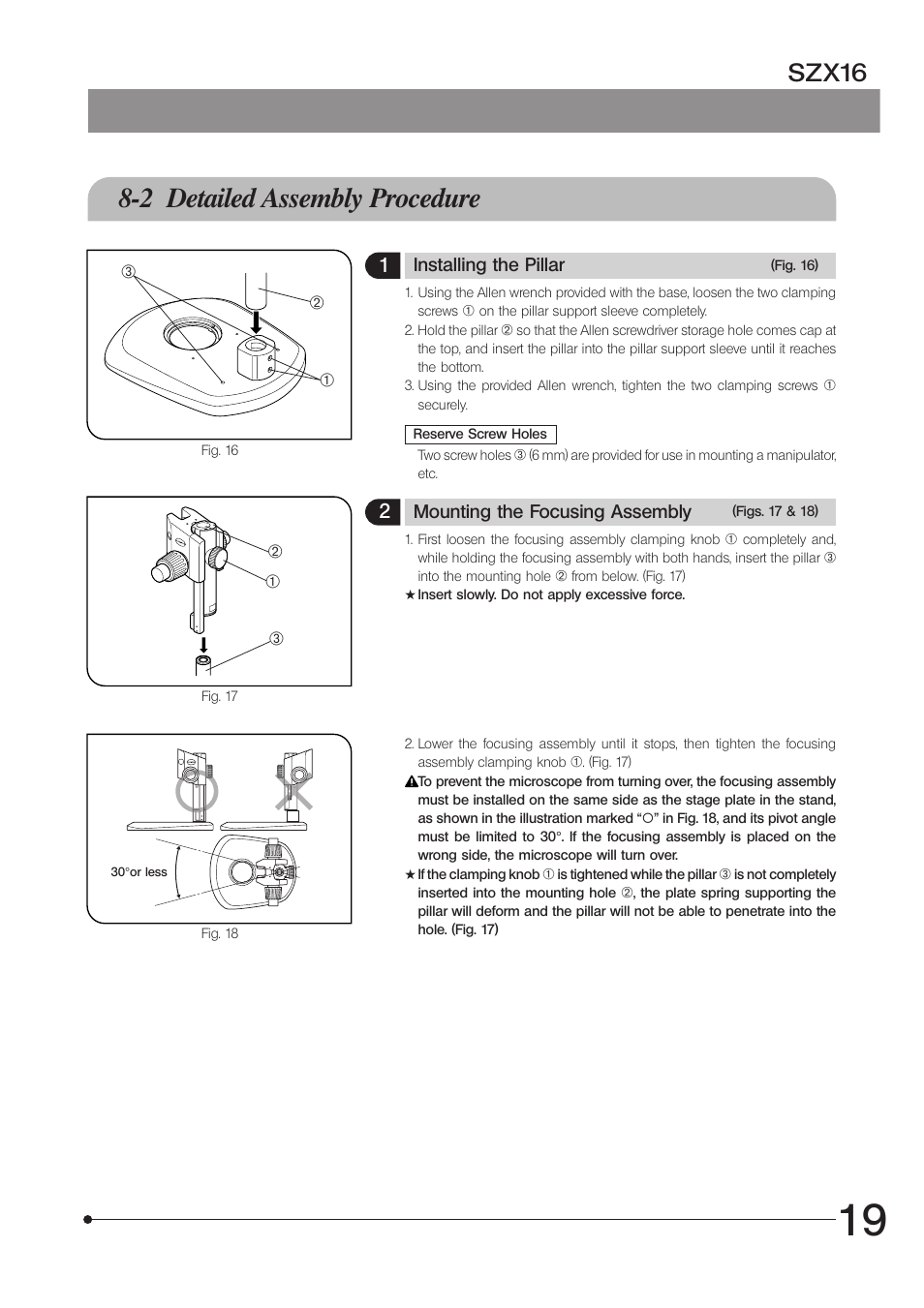 2 detailed assembly procedure, Szx16 | Olympus SZX16 User Manual | Page 23 / 36