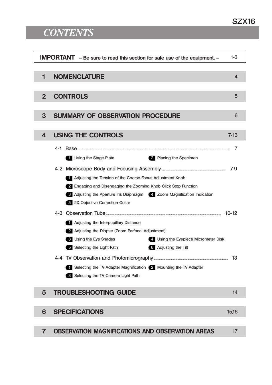 Olympus SZX16 User Manual | Page 3 / 36