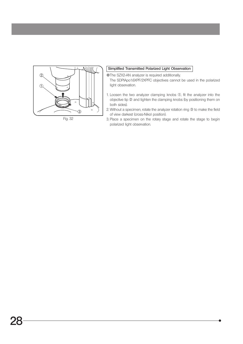 Olympus SZX16 User Manual | Page 32 / 36