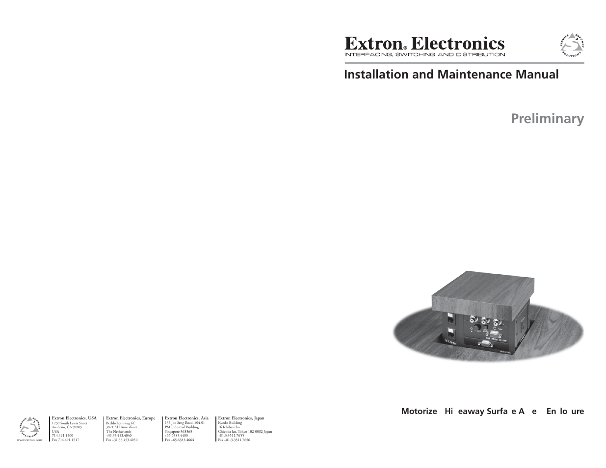 Extron Electronics HSA 822MS User’s Manual User Manual | 35 pages