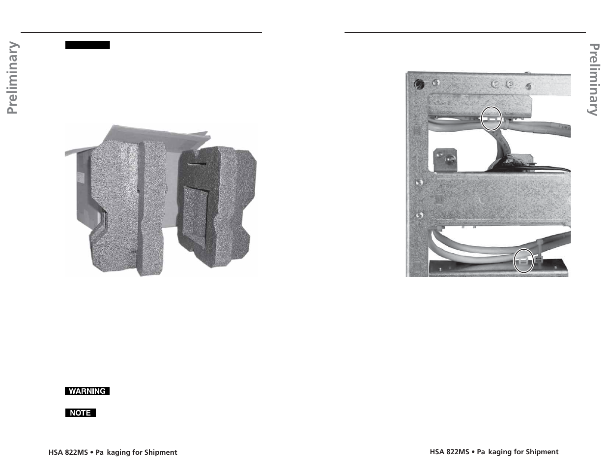 Pr eliminary pr eliminary, Packaging for shipment | Extron Electronics HSA 822MS User’s Manual User Manual | Page 30 / 35