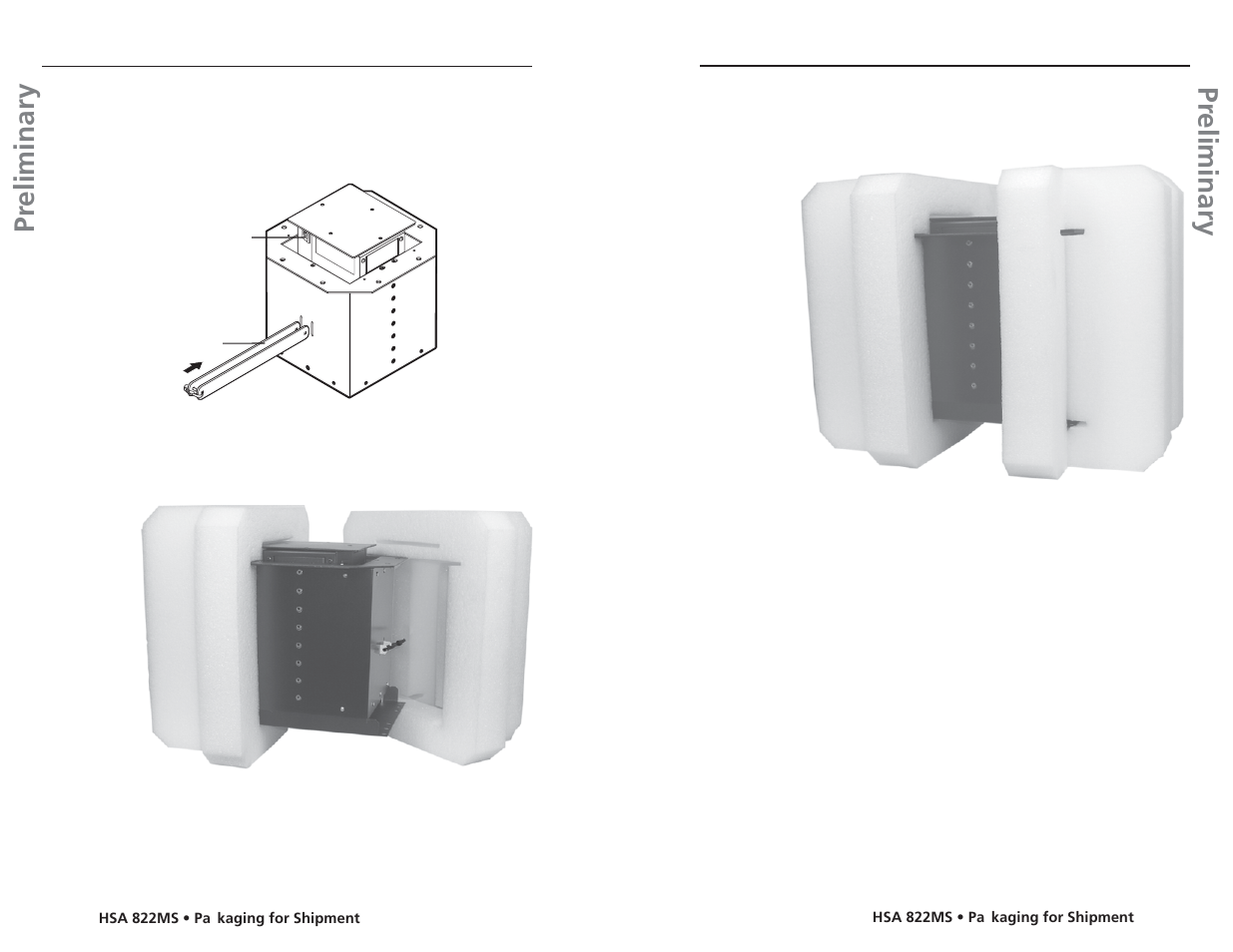 Pr eliminary pr eliminary, Packaging for shipment, cont’d | Extron Electronics HSA 822MS User’s Manual User Manual | Page 33 / 35