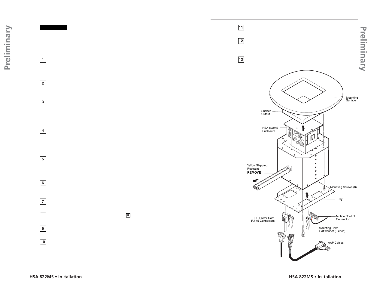 Pr eliminary pr eliminary, Installation, Installation overview | Extron Electronics HSA 822MS User’s Manual User Manual | Page 8 / 35
