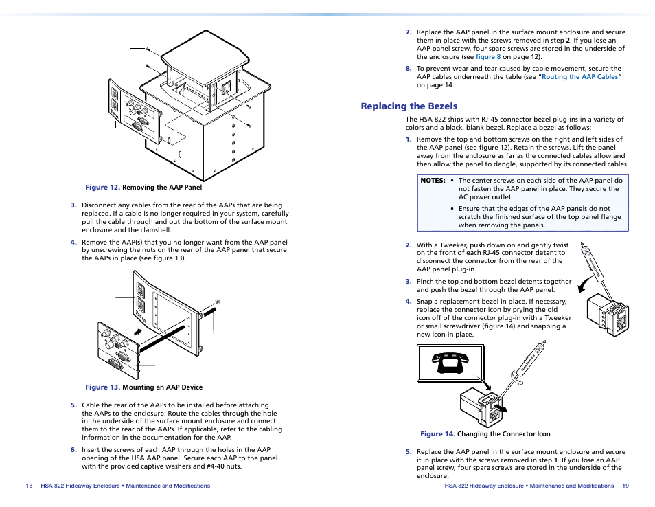 Replacing the bezels, Figure 12, Com pute r inpu t sele ct audio | Extron Electronics HSA 822 User Guide User Manual | Page 14 / 23