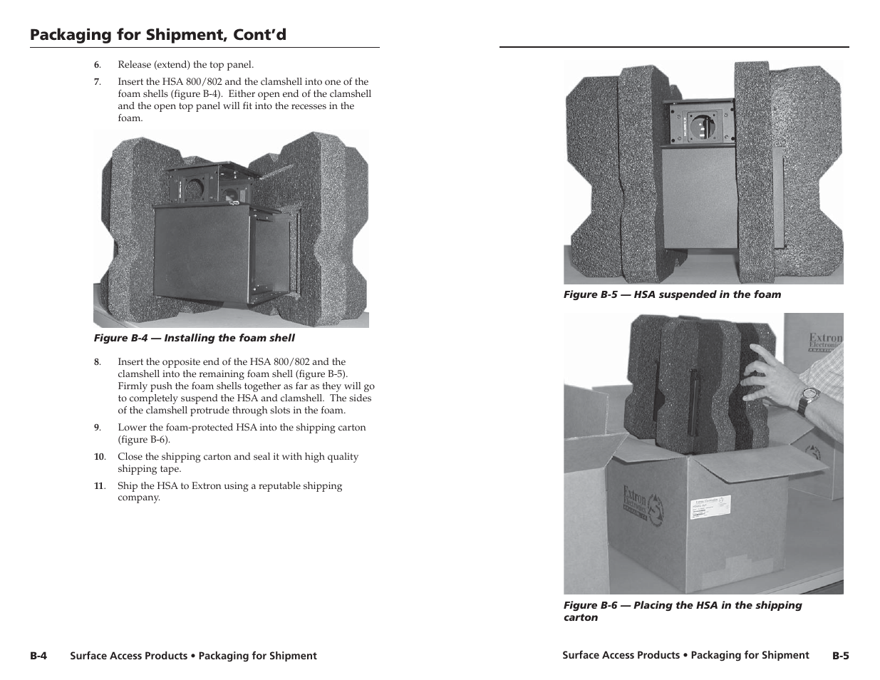 Packaging for shipment, cont’d | Extron Electronics HSA 802 User Guide User Manual | Page 24 / 25