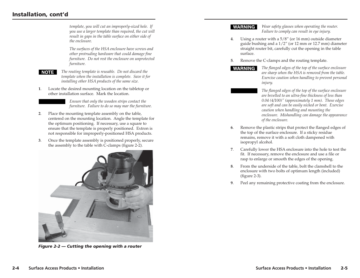 Installation, cont’d | Extron Electronics HSA 802 User Guide User Manual | Page 8 / 25