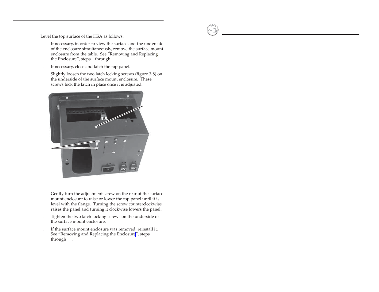 Adjusting the top surface level, Appendix a • reference information, Appendix a | Reference information | Extron Electronics HSA 400 & HSA 402 User Guide User Manual | Page 19 / 28