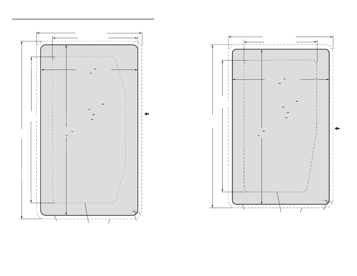 Hsa 402 us/domestic cut-out template, Hsa 400 international cut-out template, International model | Us model, Reference information, cont’d | Extron Electronics HSA 400 & HSA 402 User Guide User Manual | Page 23 / 28