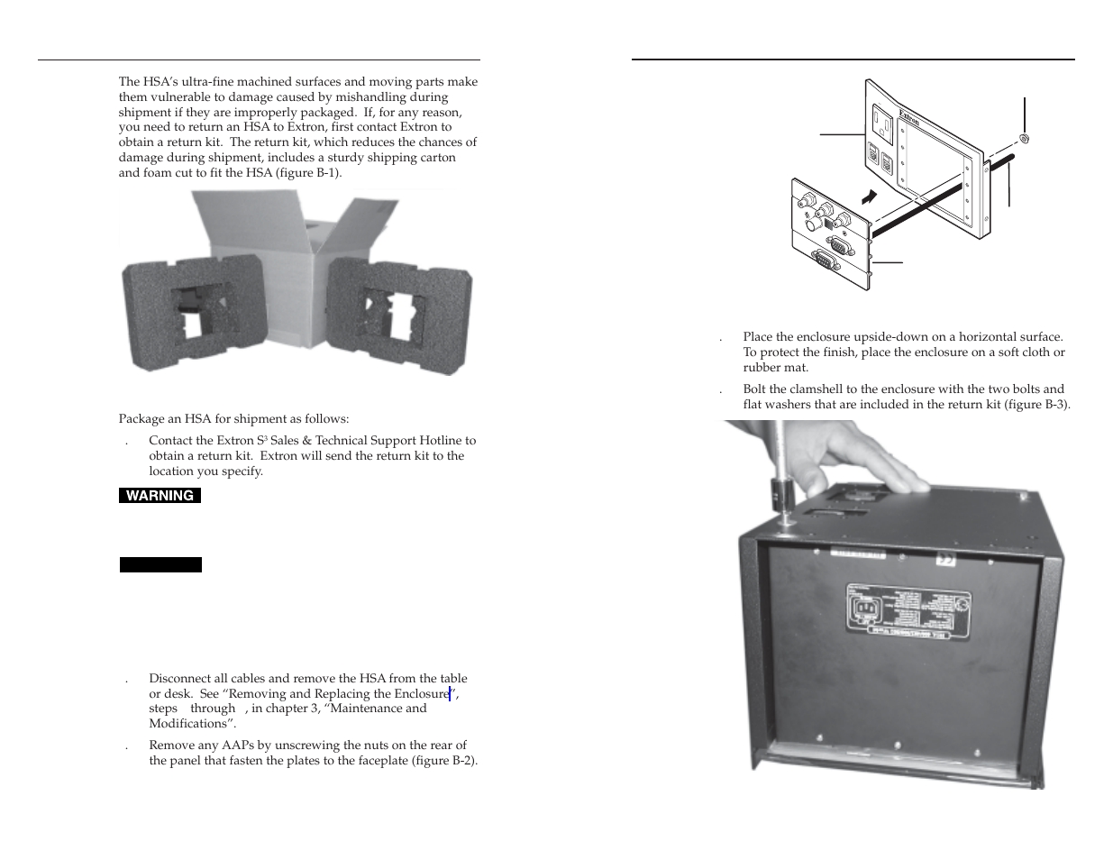 Packaging for shipment | Extron Electronics HSA 400 & HSA 402 User Guide User Manual | Page 25 / 28