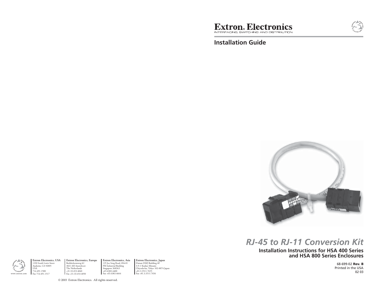 Extron Electronics RJ-11 Installation User Manual | 13 pages