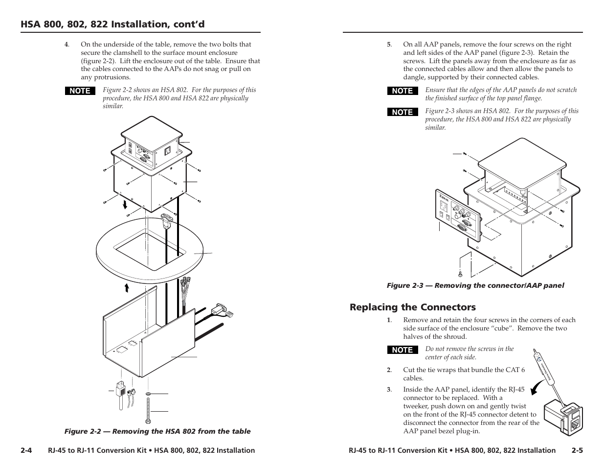 Replacing the connectors | Extron Electronics RJ-11 Installation User Manual | Page 11 / 13