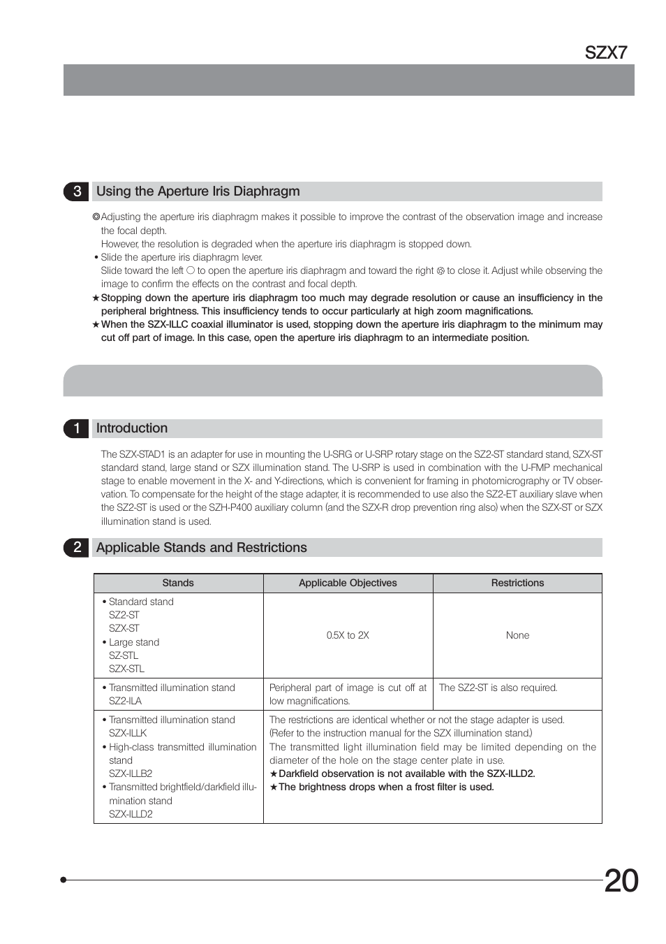 3 bx stage adapter type 1 szx-stad1, Szx7 | Olympus SZX7 User Manual | Page 23 / 32