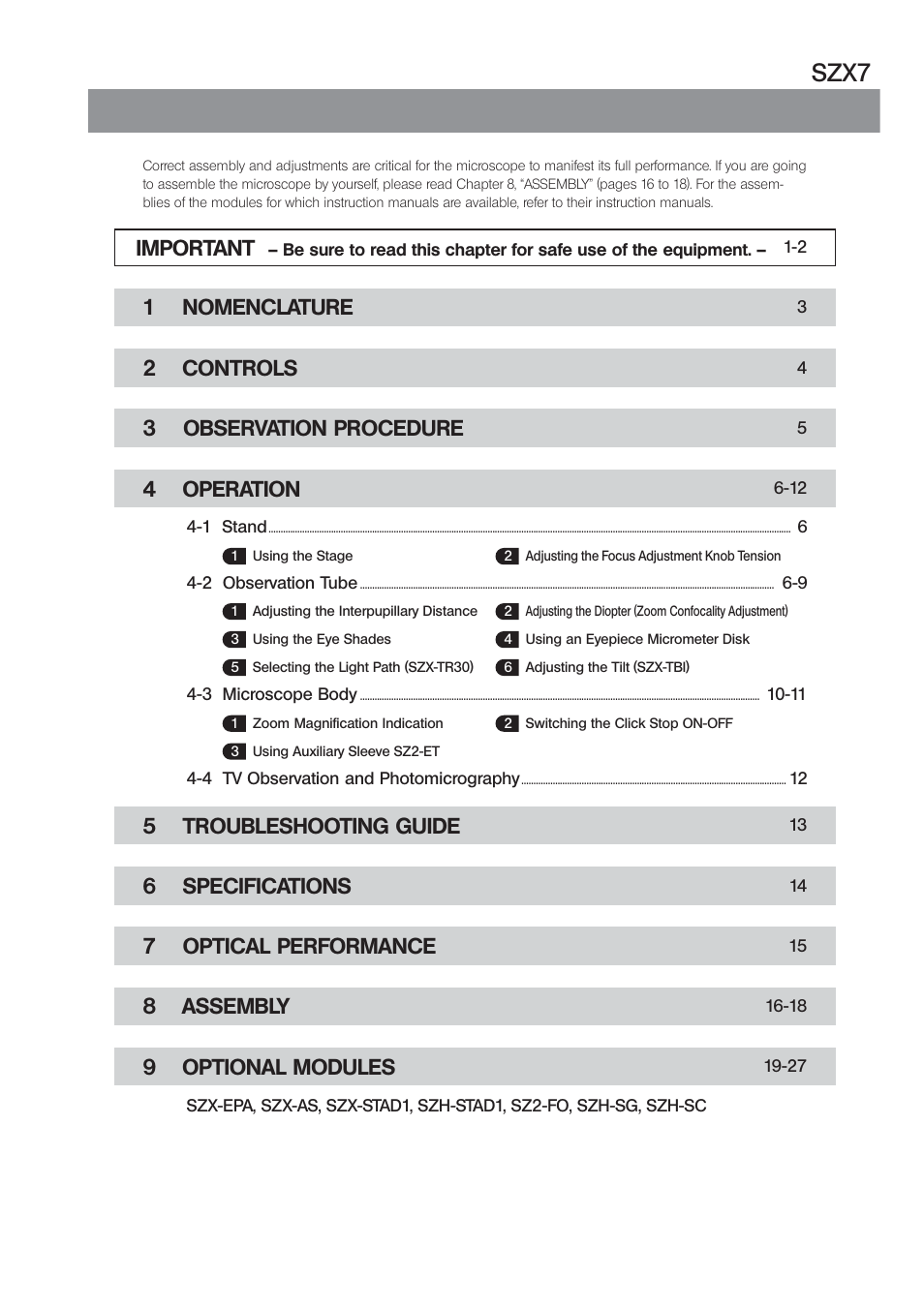 Olympus SZX7 User Manual | Page 3 / 32