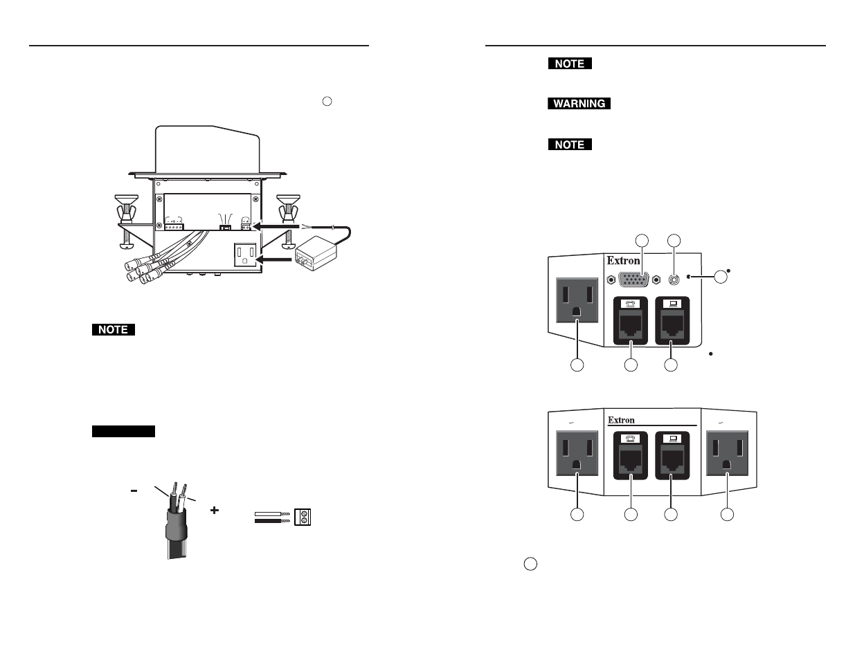 Power connector wiring, Front panel connectors, Installation, cont’d | Medium peaking & gain maximum peaking & gain, Normal unity gain | Extron Electronics HSA 222S & HSA 222C User Manual | Page 14 / 30