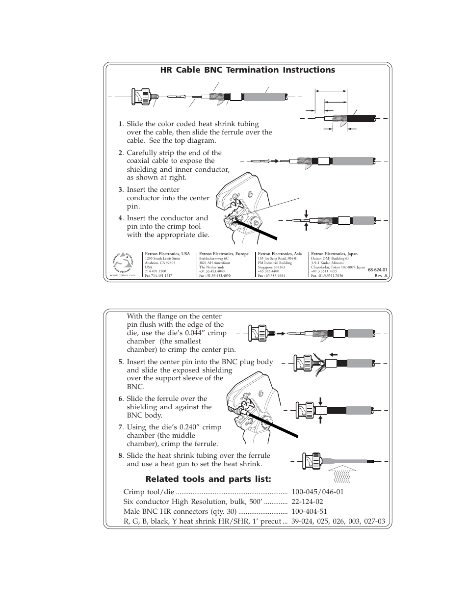 Extron Electronics HR Cable BNC User Manual | 1 page