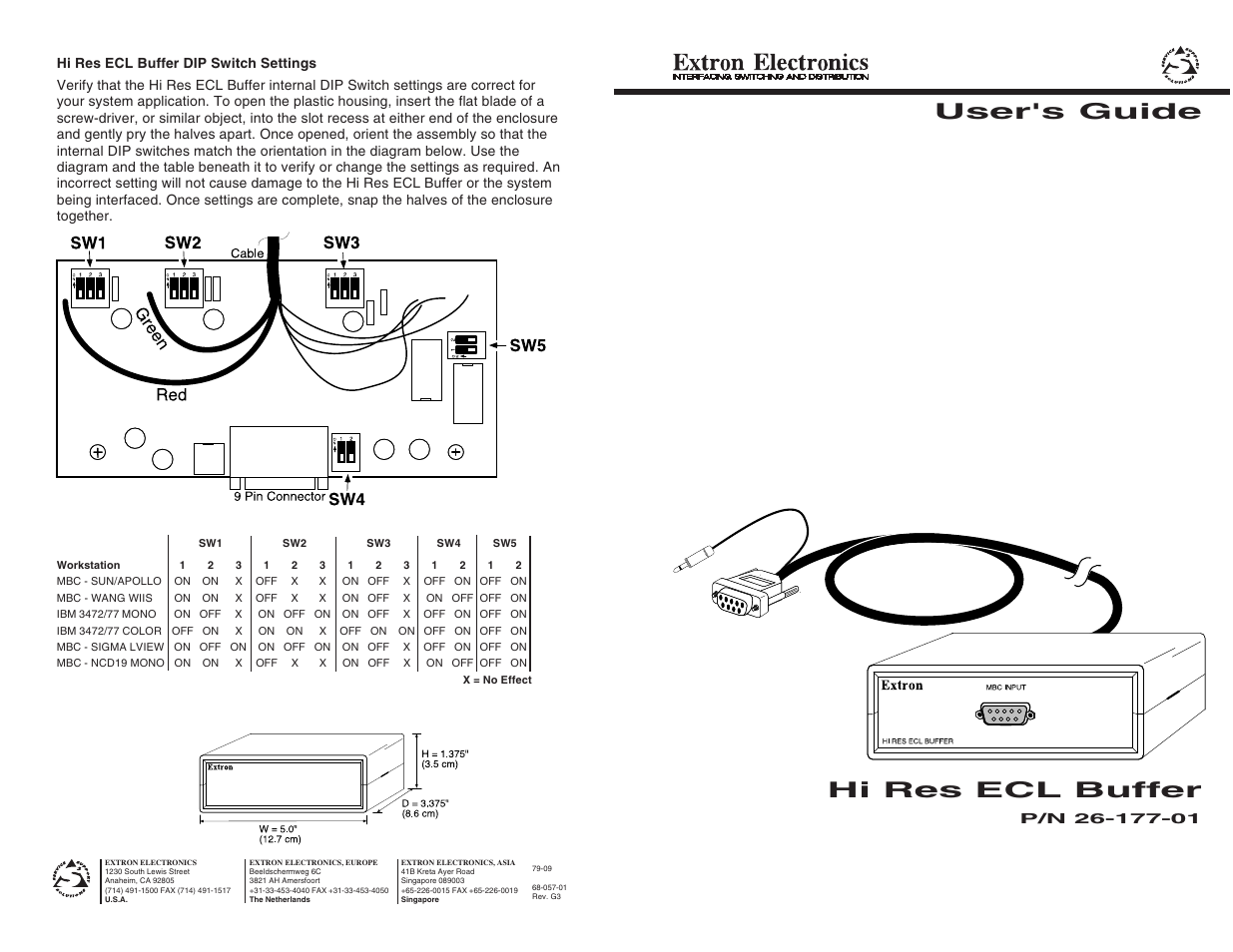 Extron Electronics Hi Res ECL Buffer User Manual | 2 pages