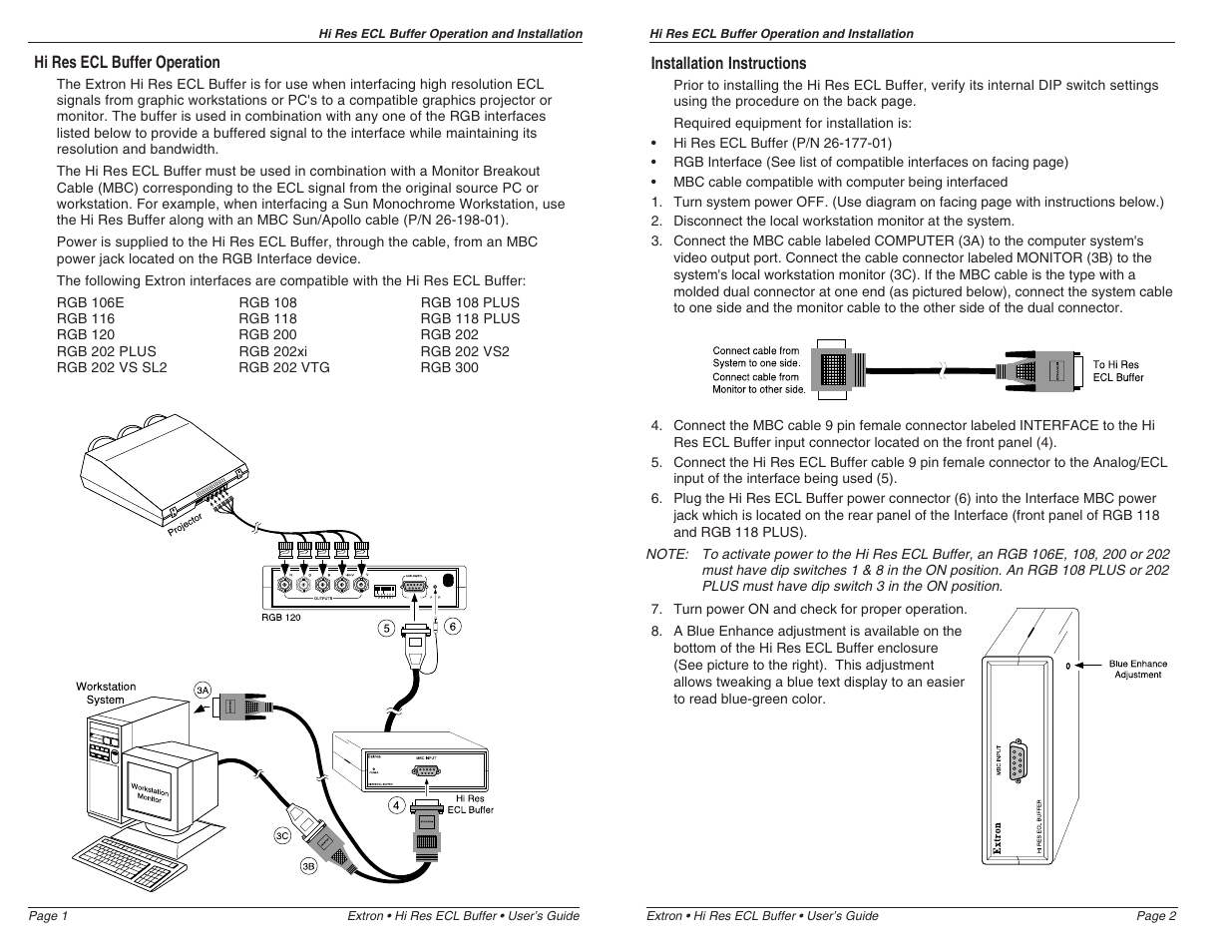 Extron Electronics Hi Res ECL Buffer User Manual | Page 2 / 2
