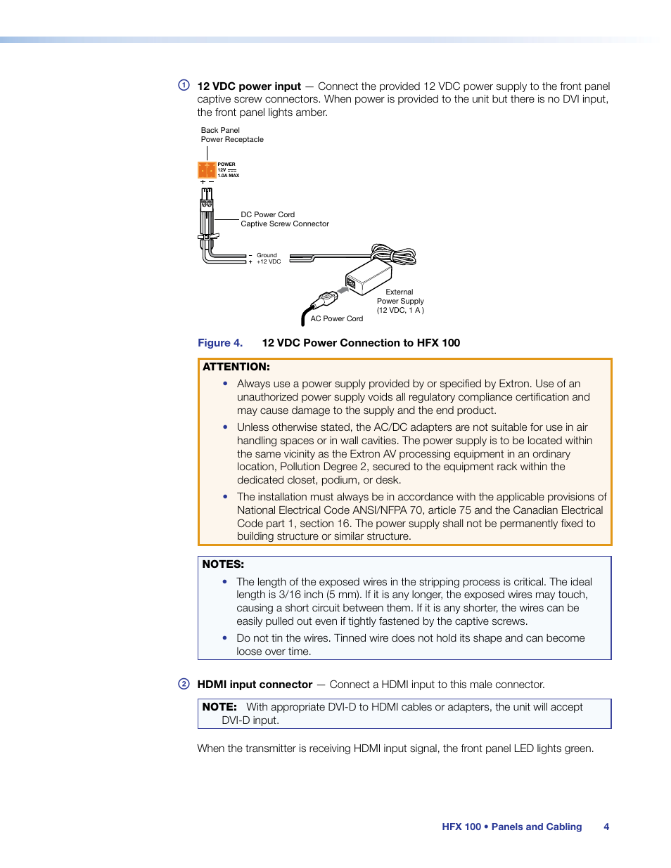 Extron Electronics HFX 100 Series User’s Guide User Manual | Page 10 / 16