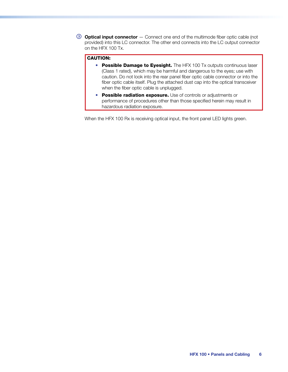 Extron Electronics HFX 100 Series User’s Guide User Manual | Page 12 / 16