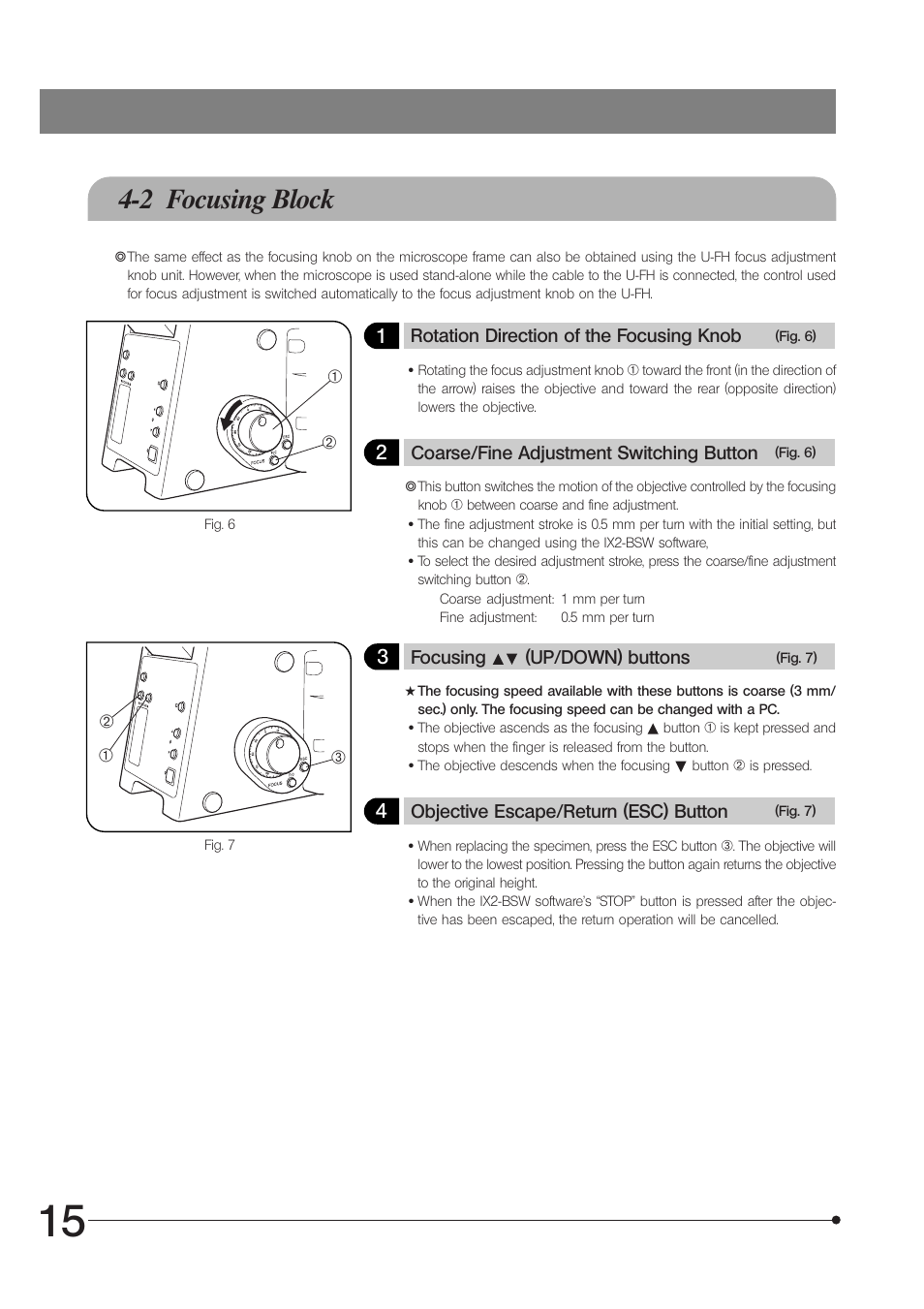 2 focusing block | Olympus IX81 User Manual | Page 20 / 68