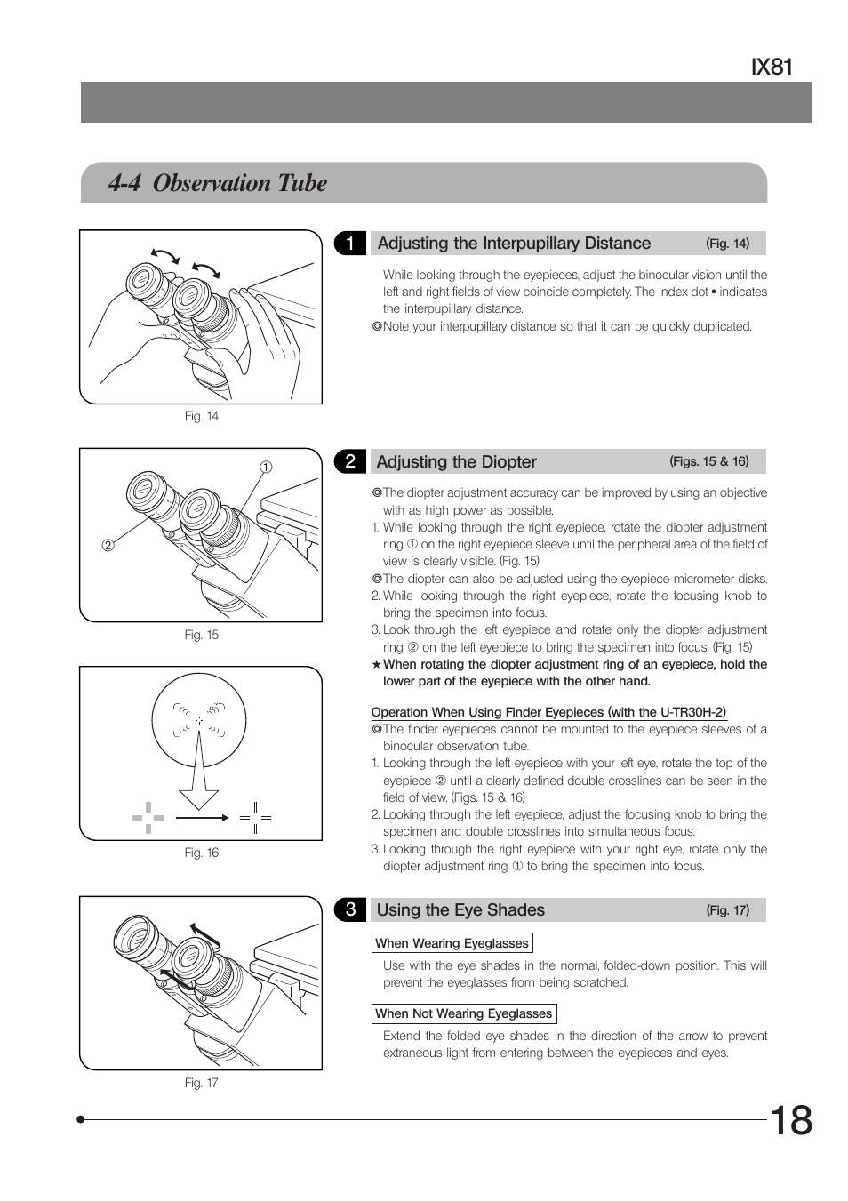 4 observation tube, Ix81 | Olympus IX81 User Manual | Page 23 / 68