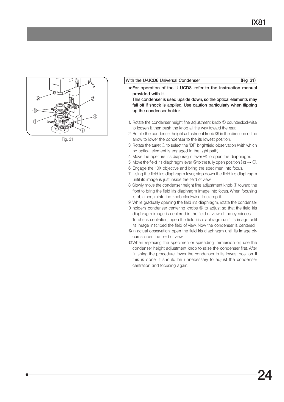 Ix81 | Olympus IX81 User Manual | Page 29 / 68