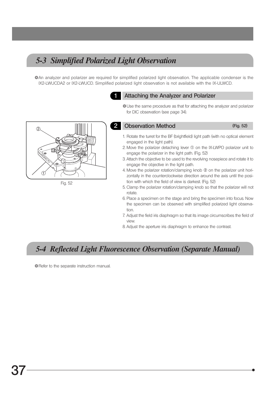 3 simplified polarized light observation | Olympus IX81 User Manual | Page 42 / 68