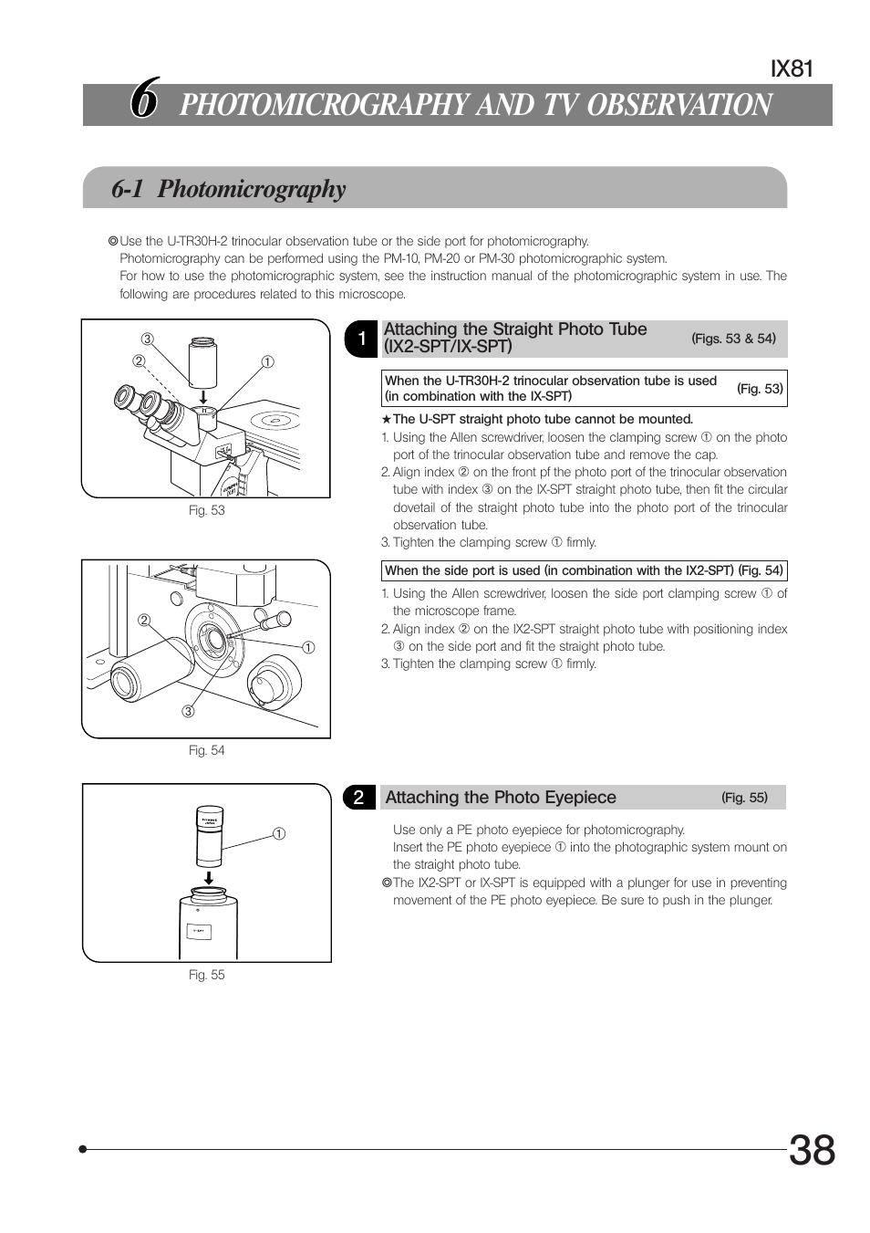 Photomicrography and tv observation, 1 photomicrography, Ix81 | Olympus IX81 User Manual | Page 43 / 68