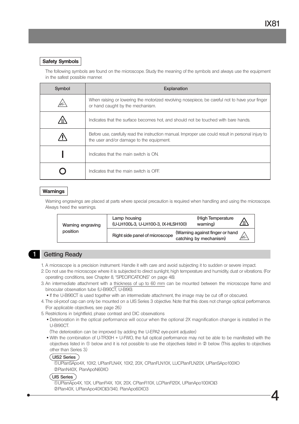 Ix81 | Olympus IX81 User Manual | Page 9 / 68