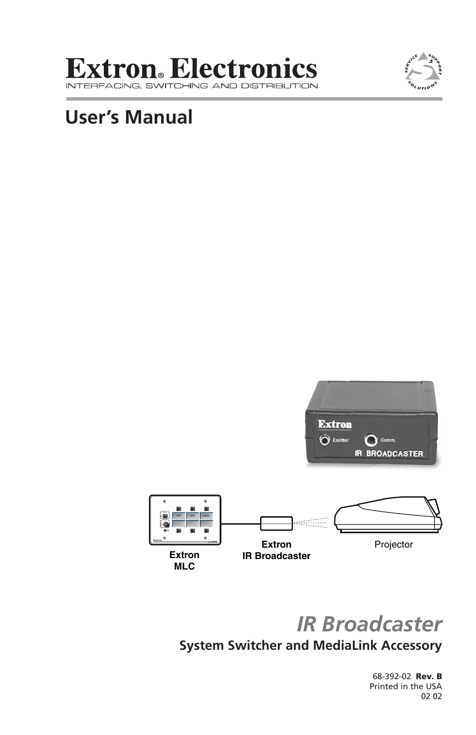 Extron Electronics IR Broadcaster User Manual | 8 pages
