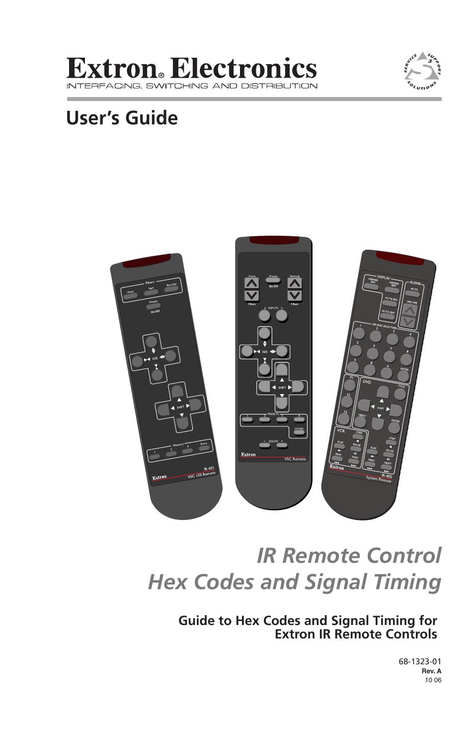 Extron Electronics IR Remote Control Hex Codes and Signal Timing User Manual | 4 pages