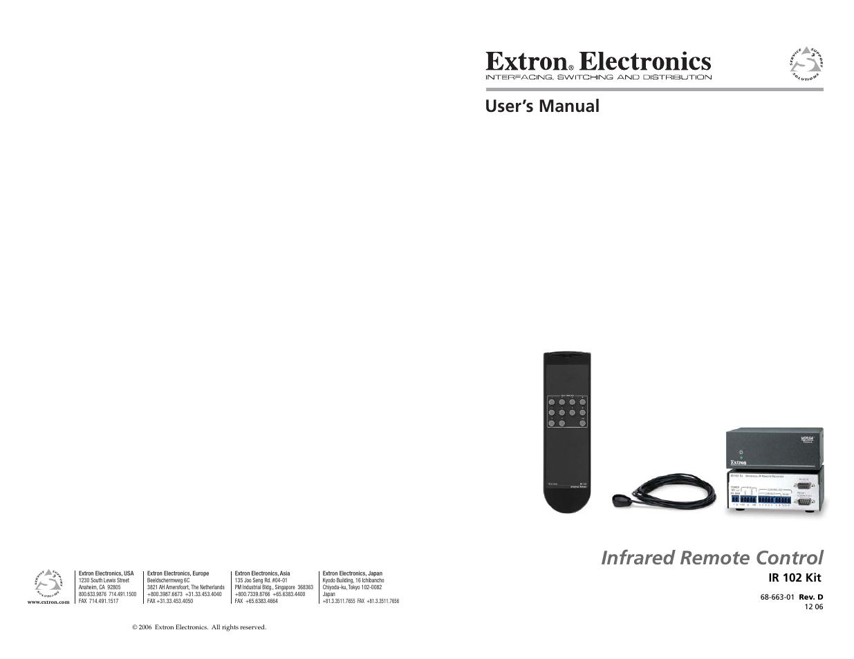 Extron Electronics IR 102 Kit User Manual | 15 pages