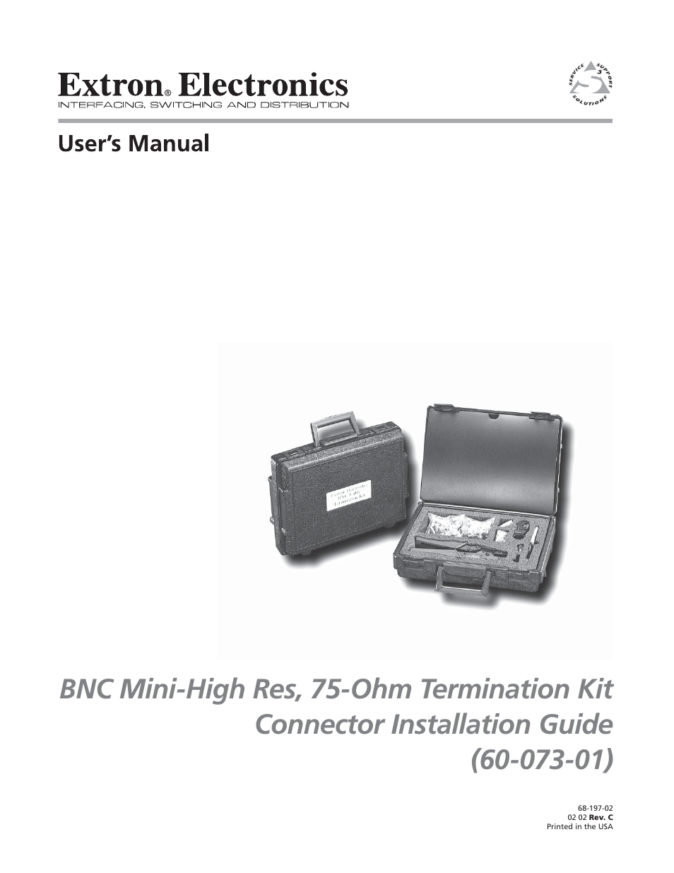 Extron Electronics BNC Mini-High Res, 75-Ohm Termination Kit (60-073-01) User Manual | 16 pages