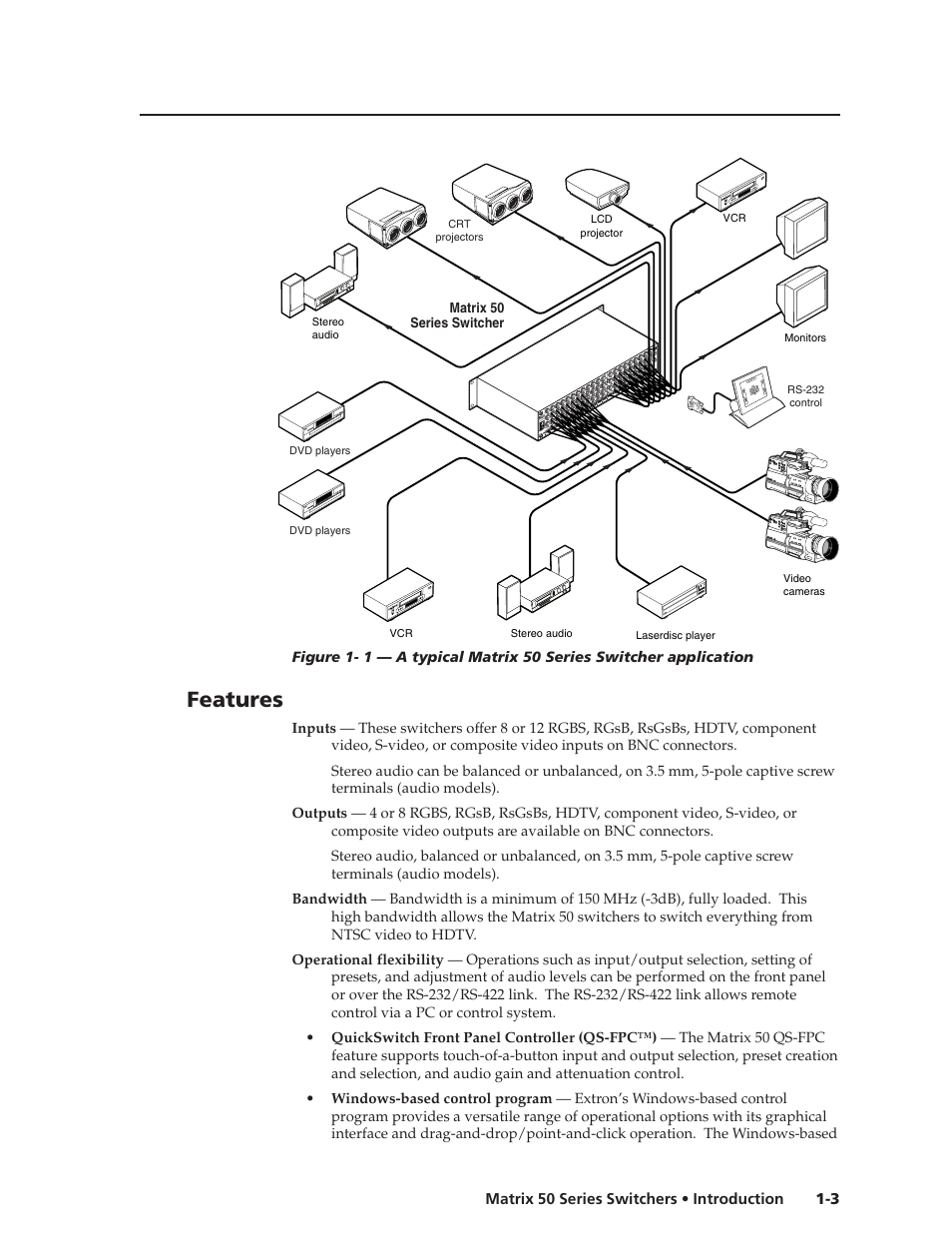 Features | Extron Electronics Matrix 50 Series User Manual | Page 11 / 74