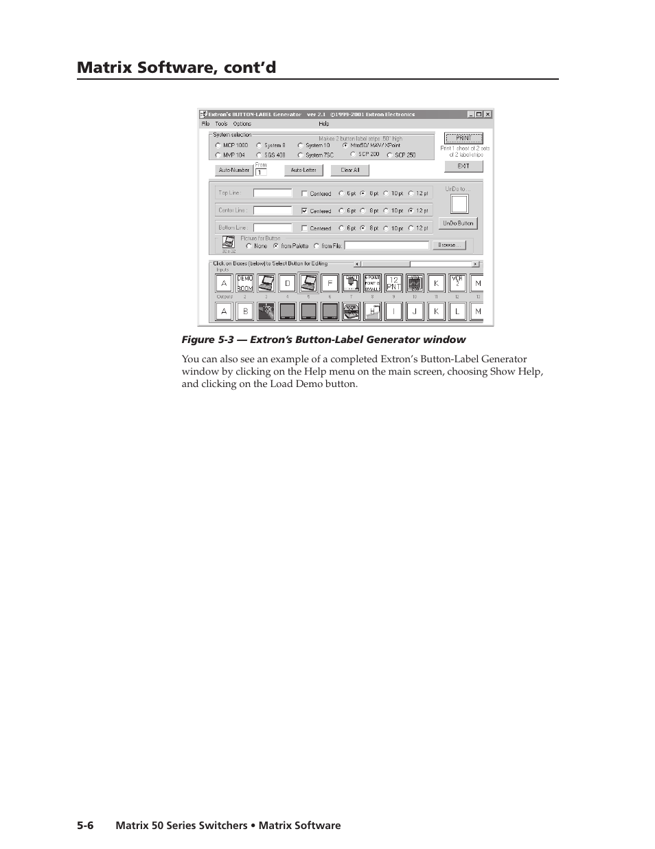 Matrix software, cont’d | Extron Electronics Matrix 50 Series User Manual | Page 52 / 74